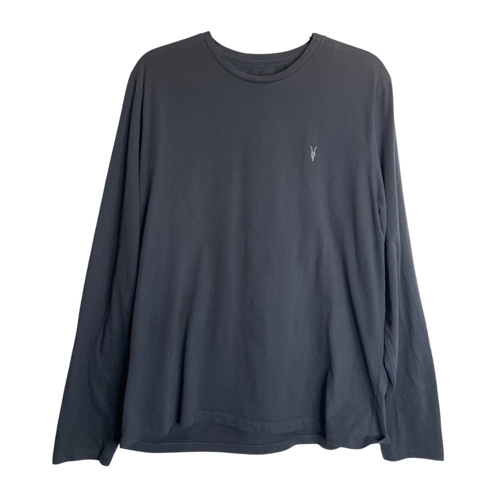 All Saints Long Sleeve T-Shirt Blue Logo‎ Casual Brace Organic 100% Cotton XL